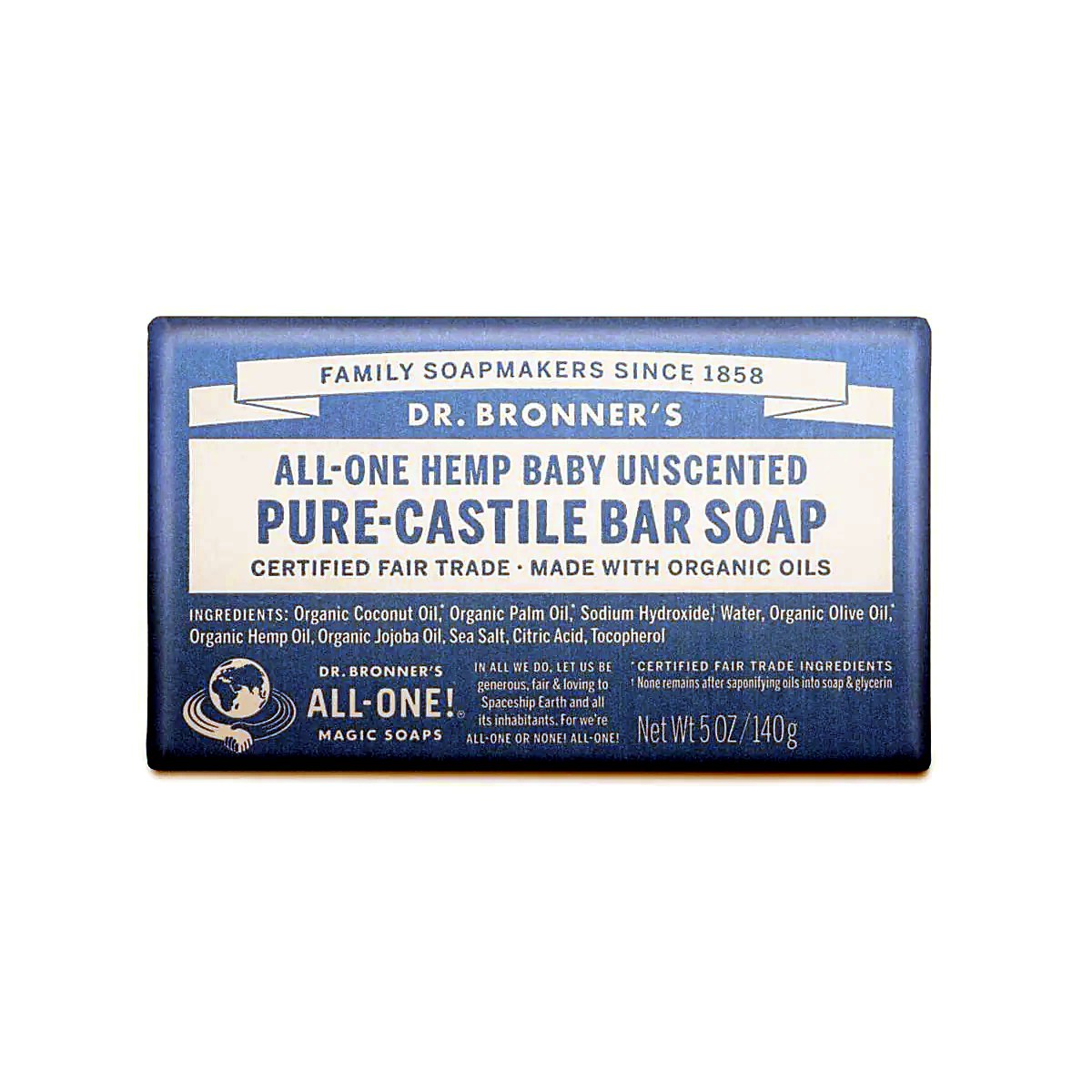 Dr. Bronner's Pure-Castile Bar Soap — Baby Unscented (5 oz)