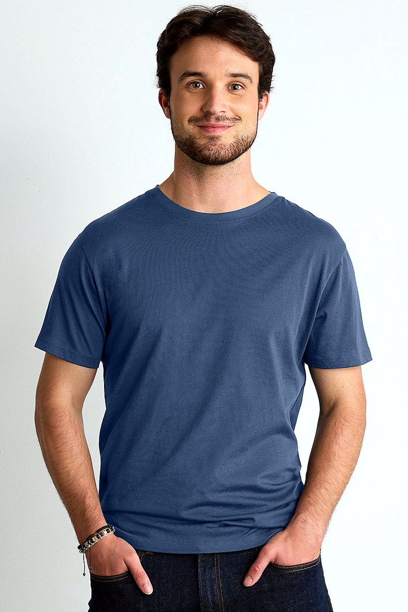 Fair Indigo Men's 100% Organic Cotton Crew-Neck T-Shirt